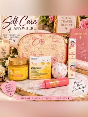 Glow Travel Skincare Kit - Pink & Cream
